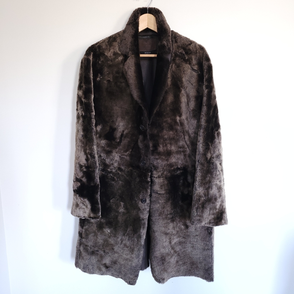 Prada mens 100% leather coat jacket